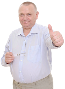 Man with thumbs up